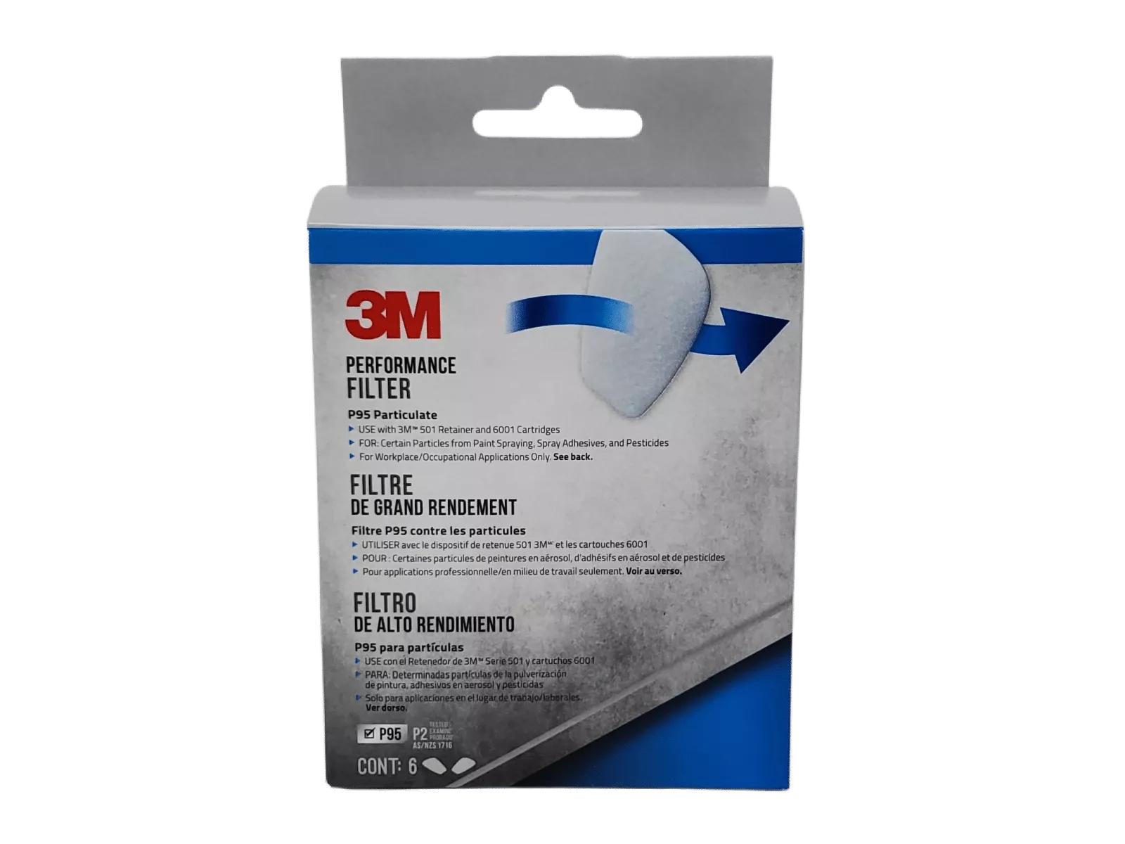 White Box of 3M Performance Filters - P95 Particulate, 6 Pack